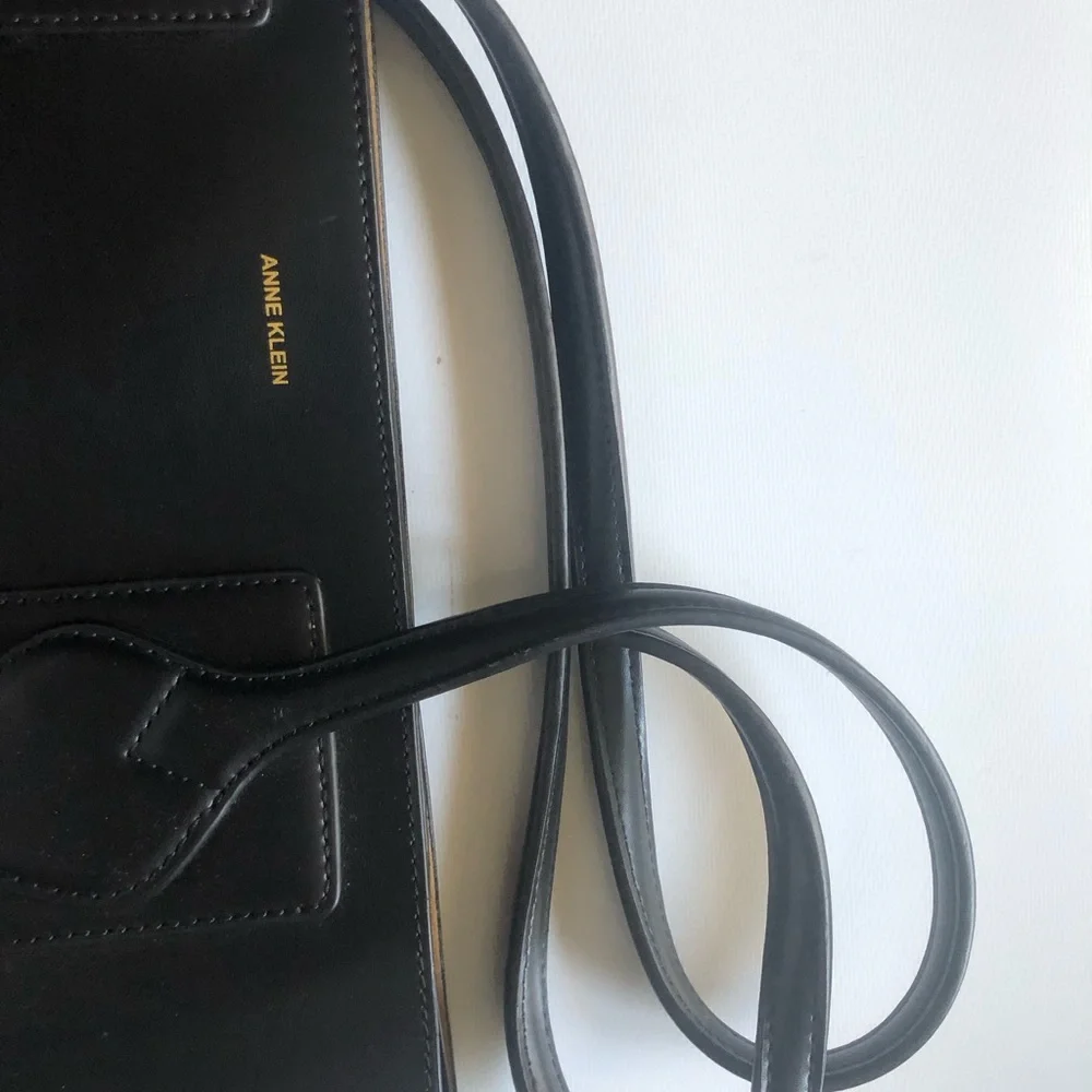 Anne Klein Black Smooth Tote with Double Handles - Picture 5 of 15
